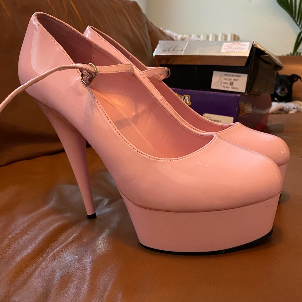 Size 13 baby pink platform heels